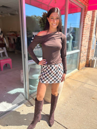 Steve Madden Ryder Knit Top in Walnut