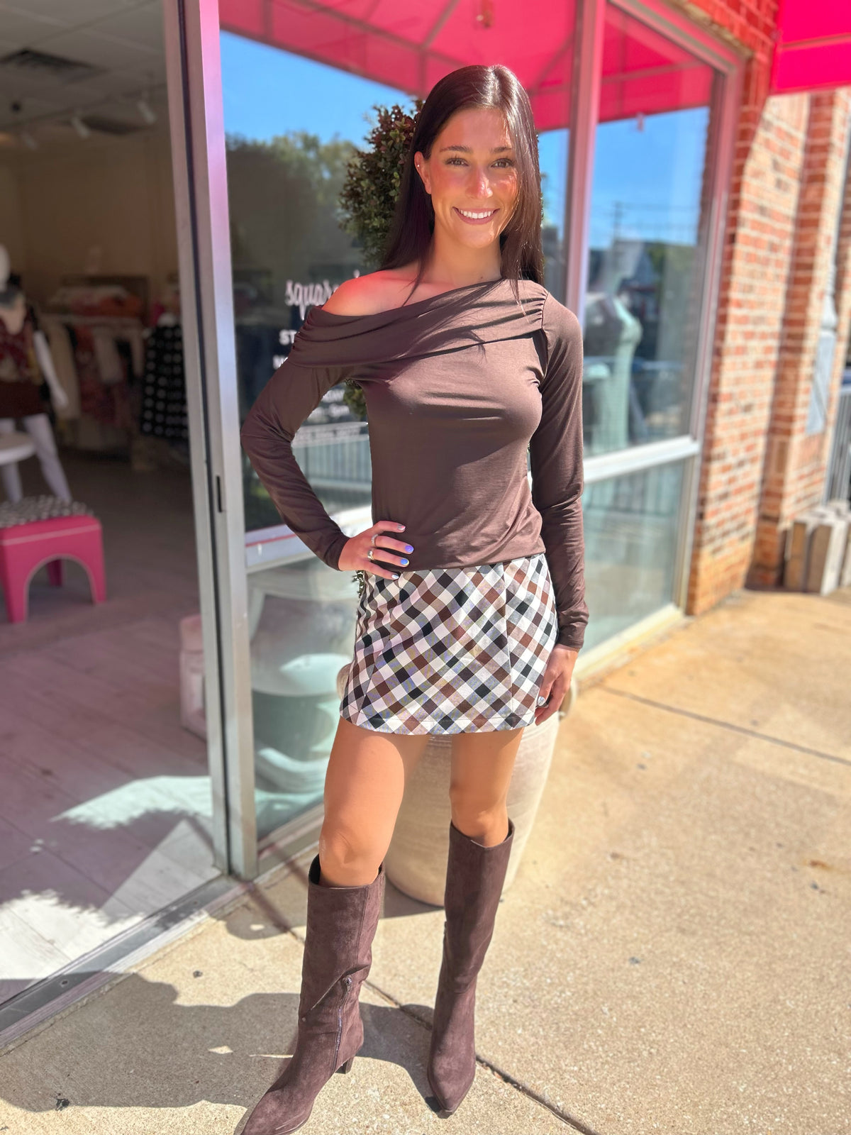 Steve Madden Ryder Knit Top in Walnut