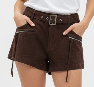 BLANK NYC Iced Chocolate Suede Shorts