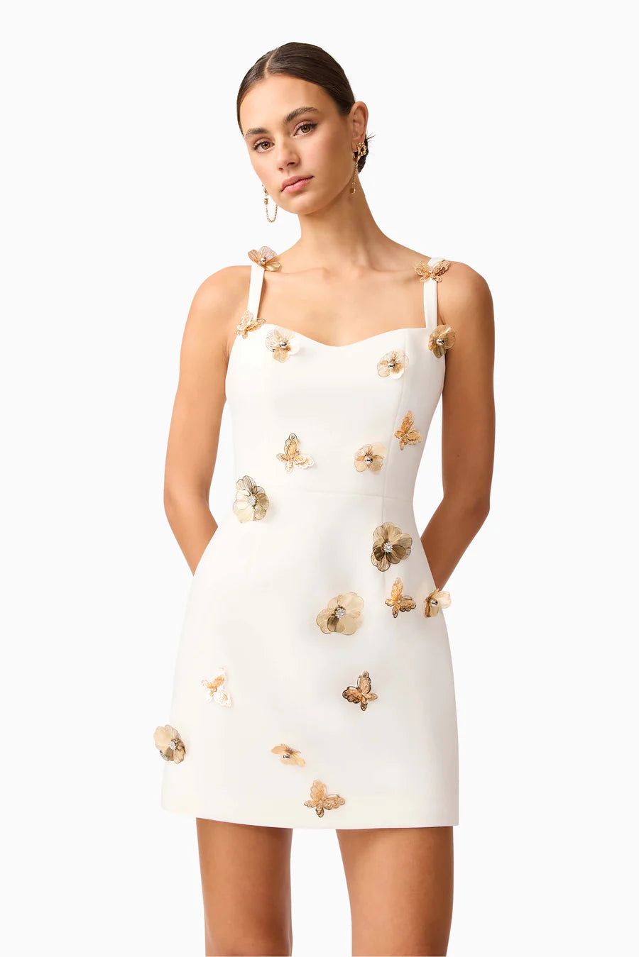 RENTAL Elliatt Mira Sweetheart Mini Dress in White