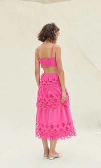 RENTAL Saylor Elloise Pink Cut Out Maxi