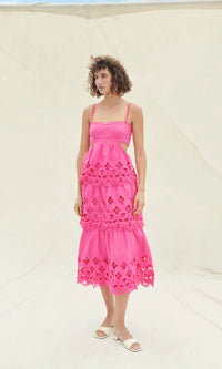 RENTAL Saylor Elloise Pink Cut Out Maxi