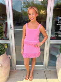 Maddox Knit Fringe Cami & Skirt Set