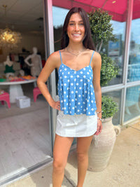 THML Easton Polka Dot Pleated Tank