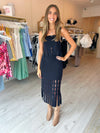 Roxy Knit Fringe Hem Top & Midi Skirt Set