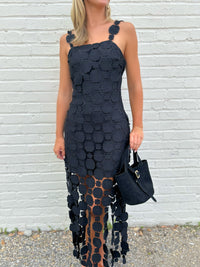 Gigi Fringe Hem Bodycon Midi Dress