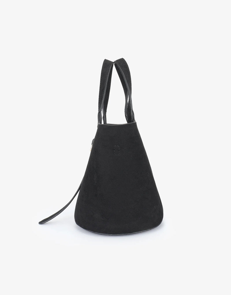 REMI/REID Joya Bucket mini faux suede in Black