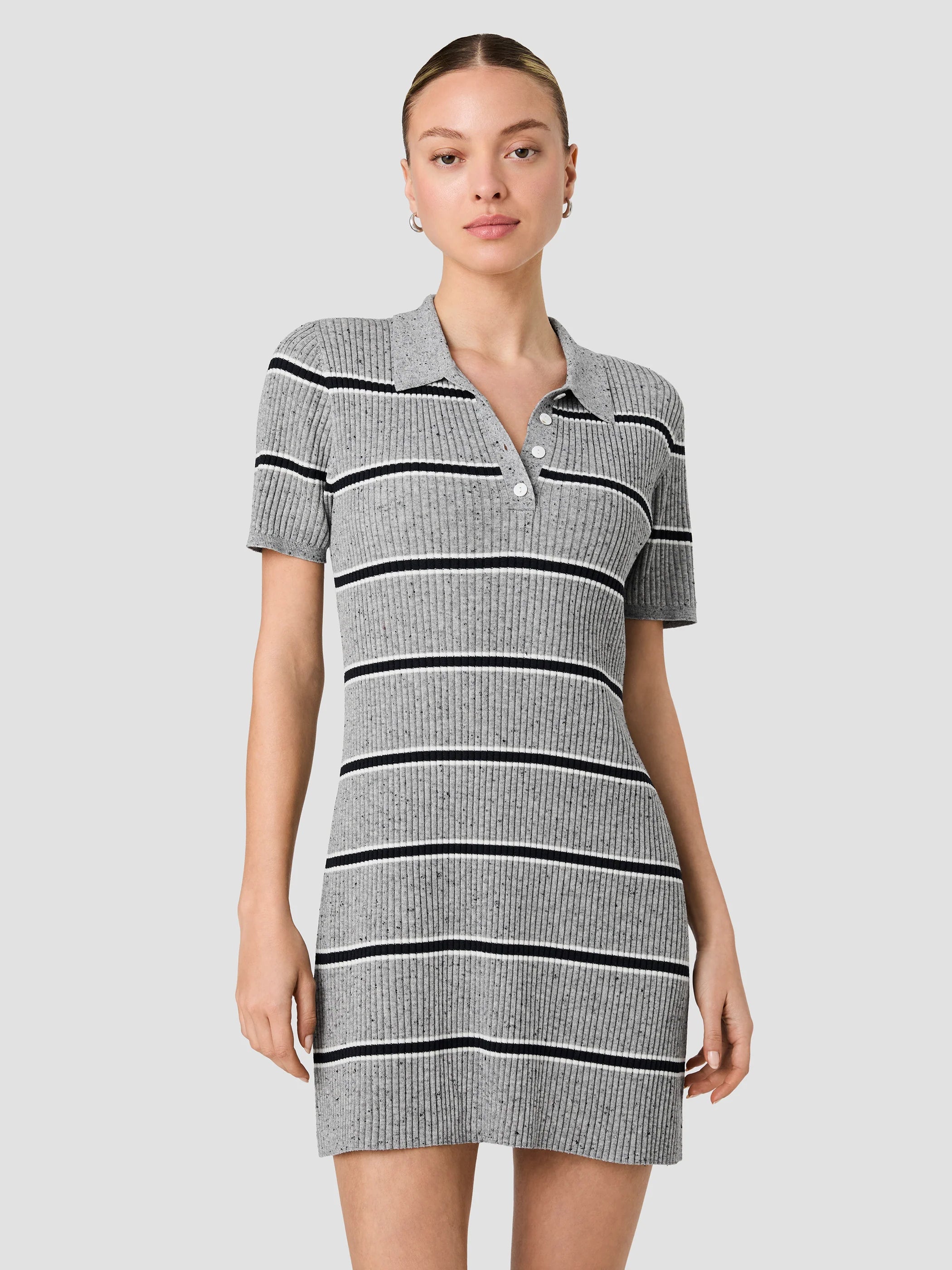French Connection Mason Knit Varsity Stripe Polo Dress