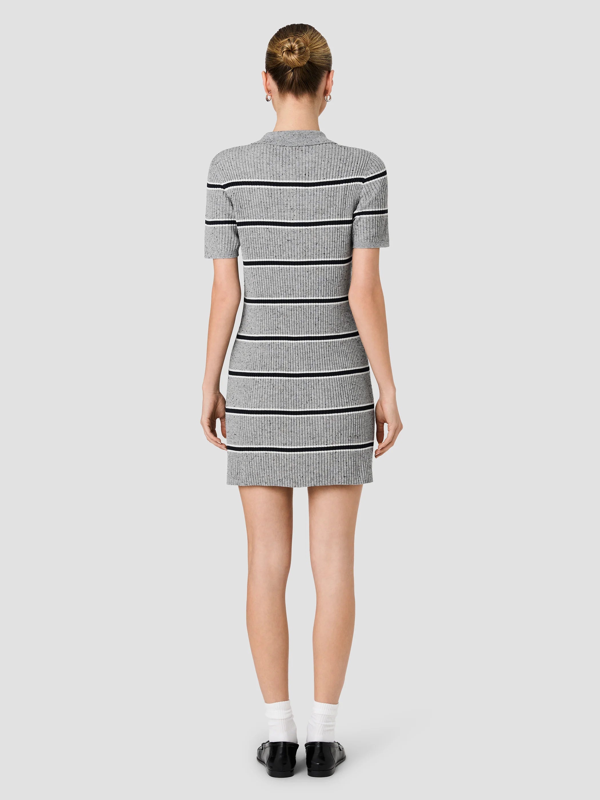 French Connection Mason Knit Varsity Stripe Polo Dress