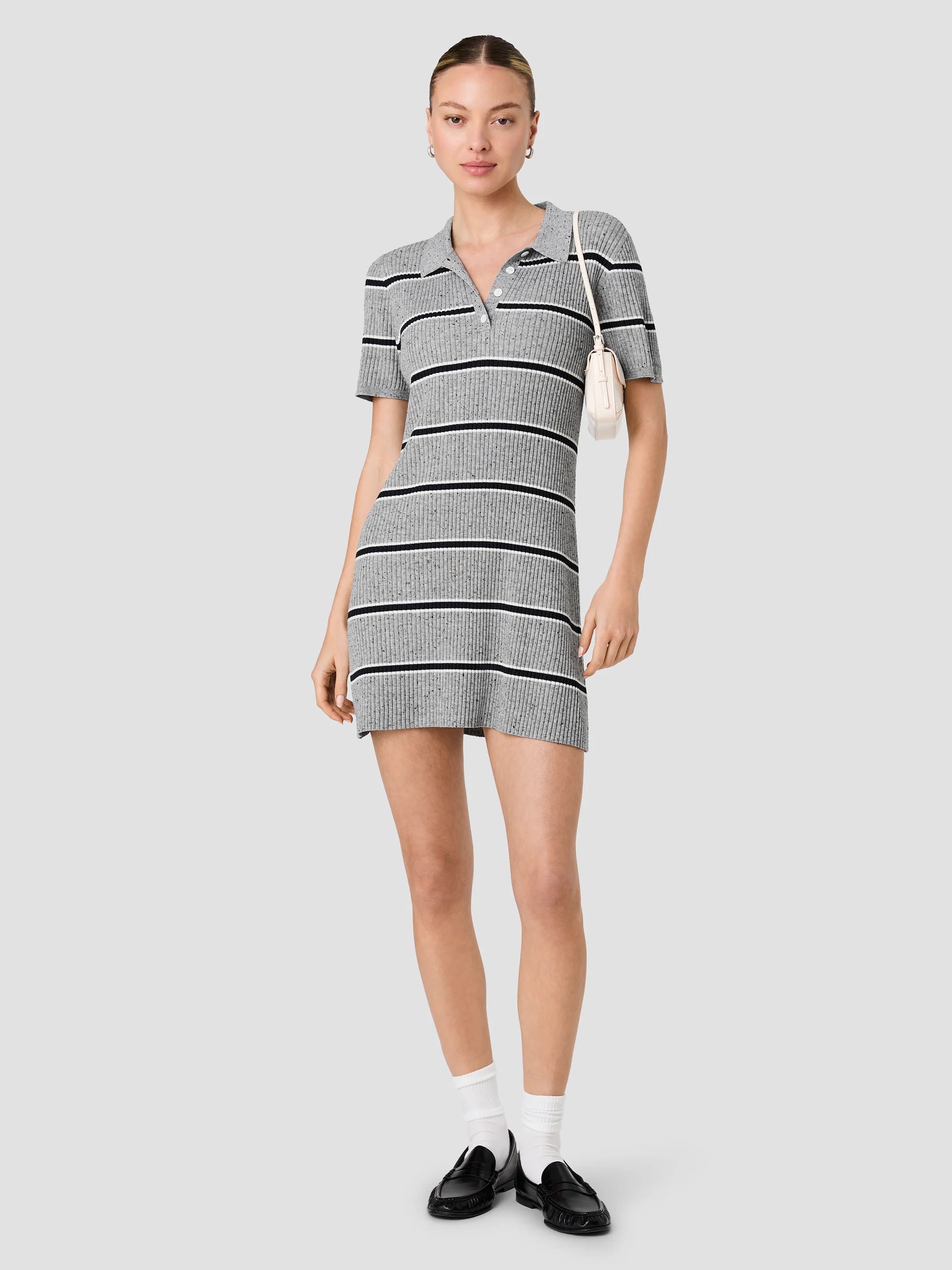French Connection Mason Knit Varsity Stripe Polo Dress