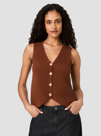 French Connection Mozart V-Neck Rib Vest