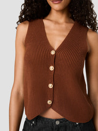 French Connection Mozart V-Neck Rib Vest