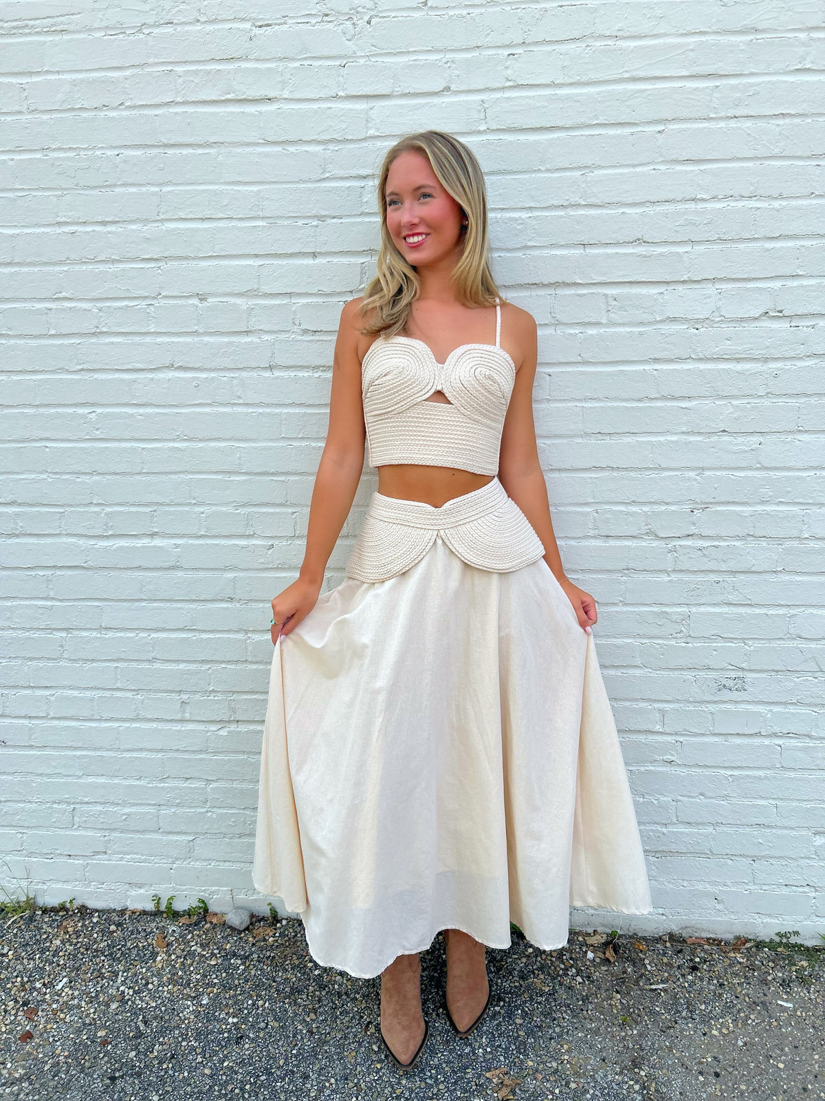 Banks Braided Crop Top & Midi Skirt Set