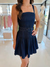 Kinsley Belted Pintuck Mini Dress