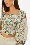 Farm Rio Botanicals Off White Lace Blouse