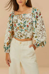 Farm Rio Botanicals Off White Lace Blouse
