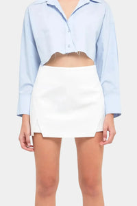 Betsy Cut Out Mini Skort in White