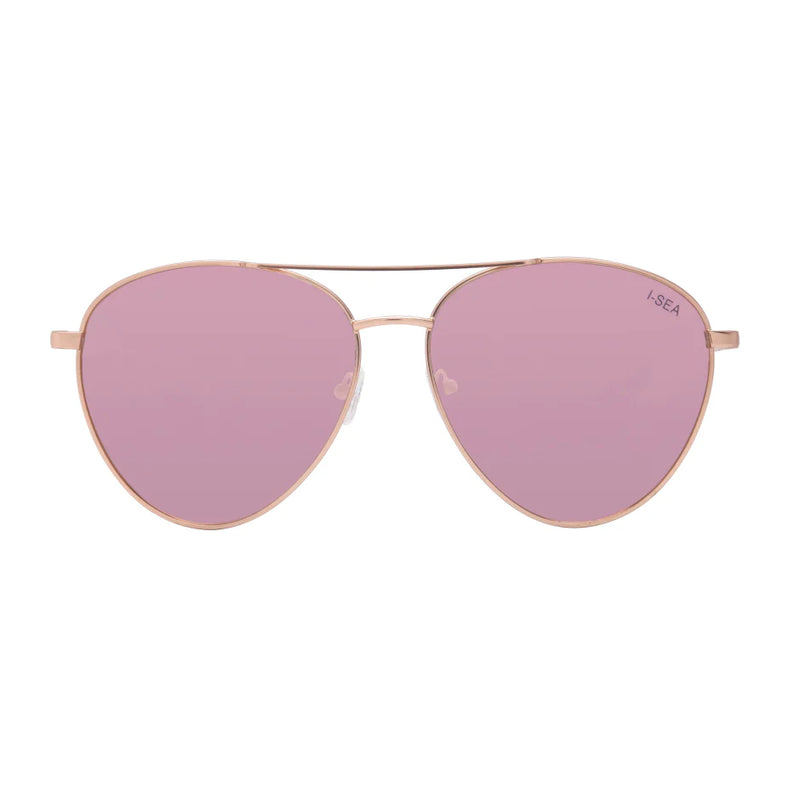 I-Sea Charlie Sunglasses in Rose Gold Mirror
