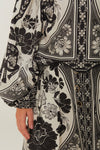 Farm Rio Flower Leopards Off-White Long Sleeve Blouse