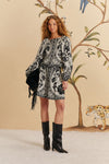 Farm Rio Flower Leopards Off-White Long Sleeve Blouse