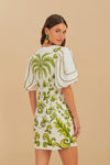 Farm Rio Milani V-Neck Short Sleeve Mini Dress
