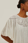 Farm Rio Off White Embroidered Short Sleeve Blouse