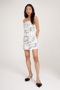 Lavender Brown Martha Romper in Black/Ivory