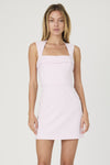 French Connection Whisper Collar Mini Dress in Sweet Pink