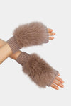 Aspen Faux Fur Fingerless Knit Gloves