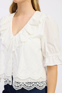 Jacquie the Label Rylee Scallop Hem Blouse