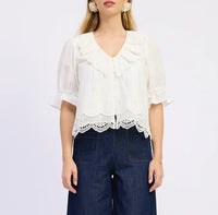 Jacquie the Label Rylee Scallop Hem Blouse