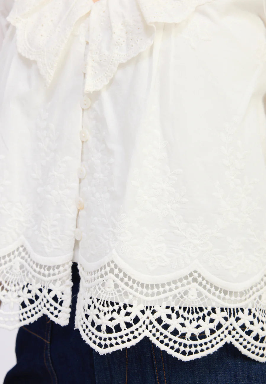 Jacquie the Label Rylee Scallop Hem Blouse