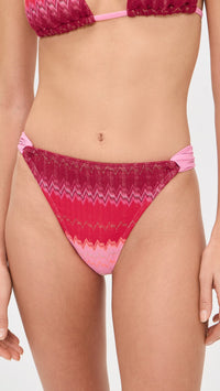 PQ Swim High Waist Fanned Bottom in Scarlet