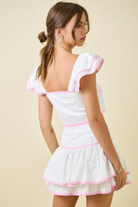 Ella Contrast Binding Top & Skirt Set