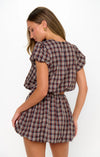 Show Me Your Mumu Highland Crop Top & Bubble Skort Set in Saddle Plaid