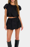 Show Me Your Mumu Highland Crop Top & Bubble Skort Set in Black