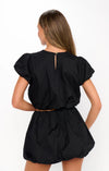 Show Me Your Mumu Highland Crop Top & Bubble Skort Set in Black