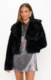Show Me Your Mumu Salt Lake City Cropped Jacket in Black Faux Fur