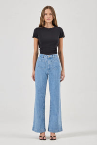 Rolla's Sailor Wide Leg Long Jeans in Lily Blue