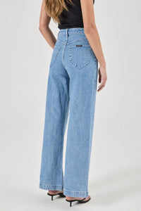 Rolla's Sailor Wide Leg Long Jeans in Lily Blue
