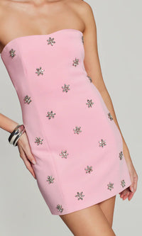 RENTAL Generation Love Pixie Crystal Dress in Soft Rose