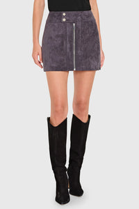 RENTAL Amanda Uprichard Becker Mini Skirt in Graphite
