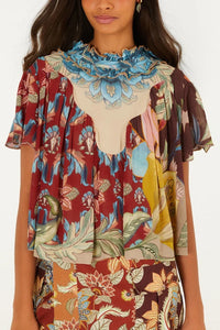 FARM RIO Lunar Boho Short Sleeve Blouse
