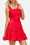 Perrie Belted Ruffle Mini Dress