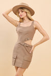 Noah Square Neck Cutout Mini Dress