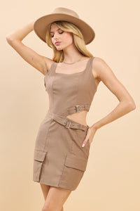 Noah Square Neck Cutout Mini Dress