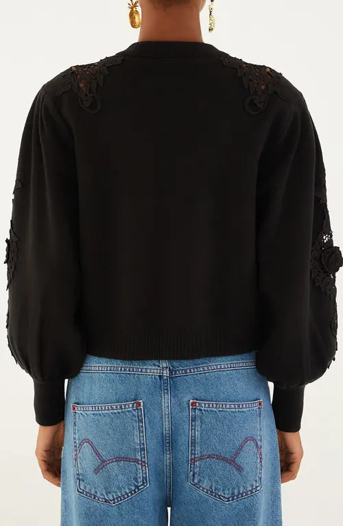 Farm Rio Lace Knit Sweater