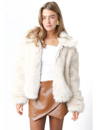 Emily Faux Fur Zip Up Jacket