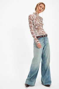 Free People Lyric Long Sleeve in Ivory Combo