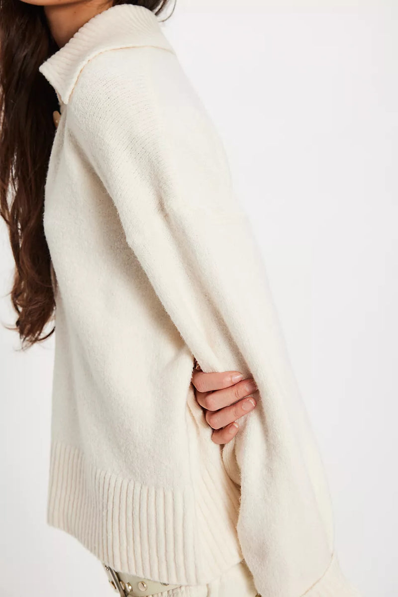 Free People Trading Up Polo in Ivory